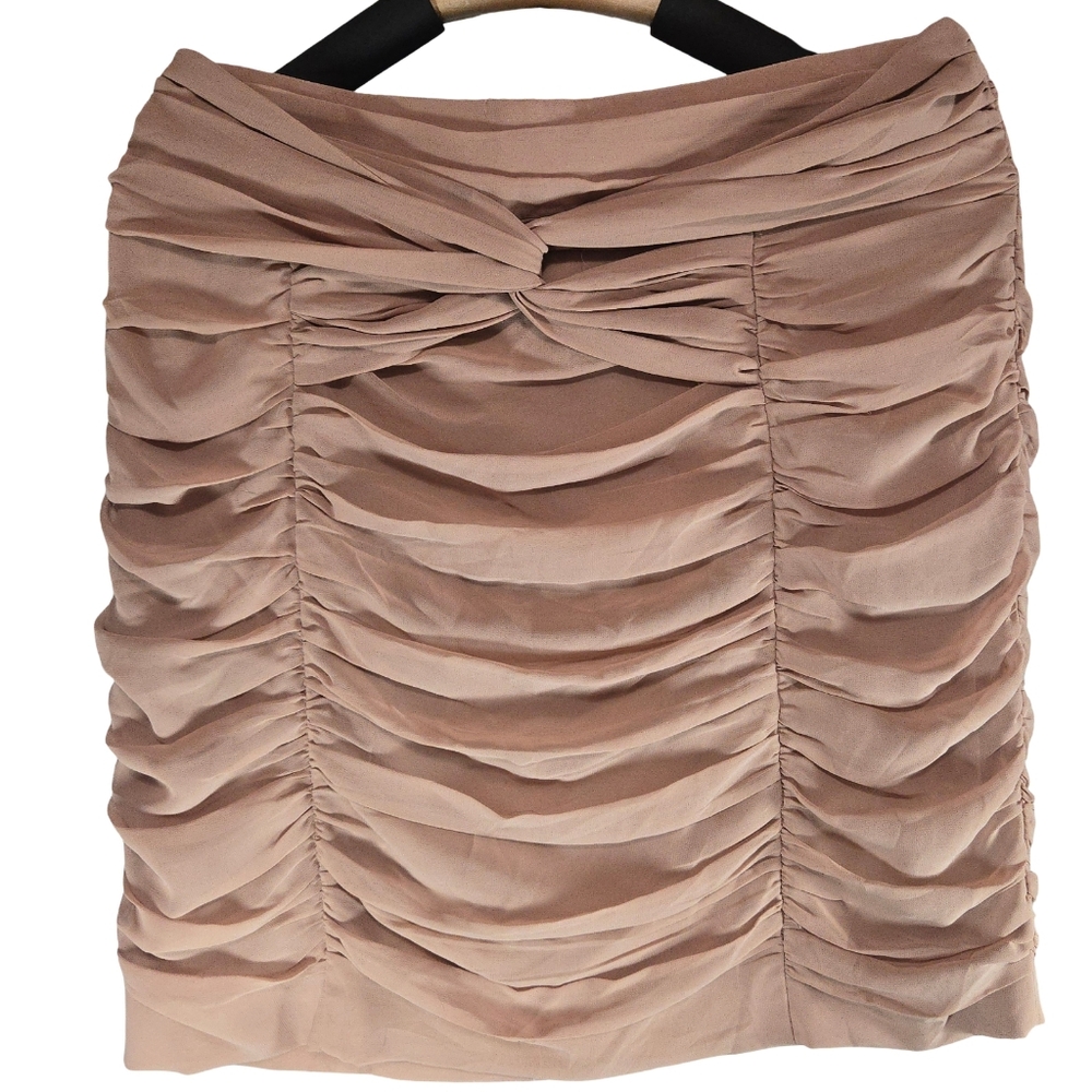 Elegant Tan Ruched Skirt Size 10